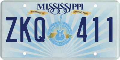 MS license plate ZKQ411