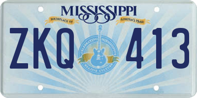 MS license plate ZKQ413