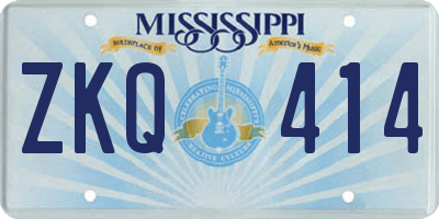 MS license plate ZKQ414