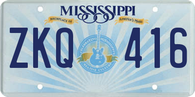 MS license plate ZKQ416