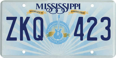 MS license plate ZKQ423