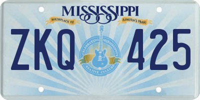 MS license plate ZKQ425