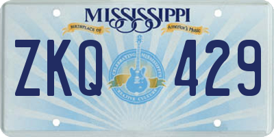 MS license plate ZKQ429