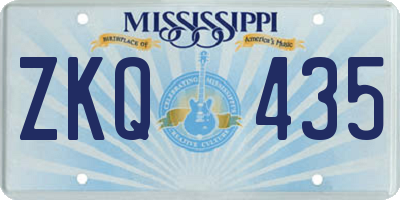 MS license plate ZKQ435