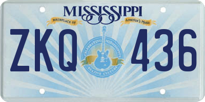 MS license plate ZKQ436
