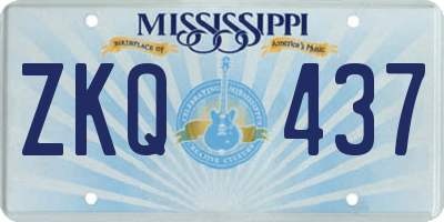 MS license plate ZKQ437