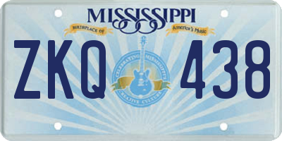 MS license plate ZKQ438