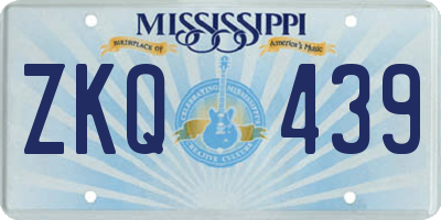 MS license plate ZKQ439