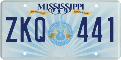 MS license plate ZKQ441