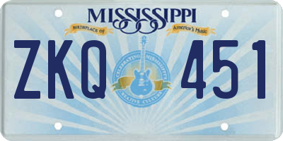 MS license plate ZKQ451