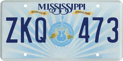 MS license plate ZKQ473