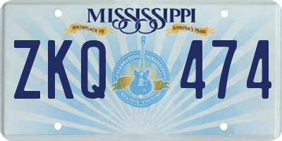 MS license plate ZKQ474