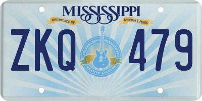 MS license plate ZKQ479