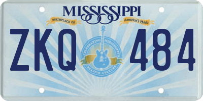 MS license plate ZKQ484