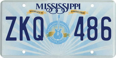 MS license plate ZKQ486