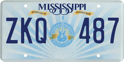 MS license plate ZKQ487