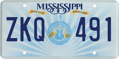 MS license plate ZKQ491