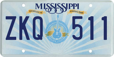 MS license plate ZKQ511