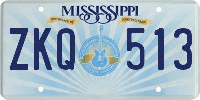 MS license plate ZKQ513