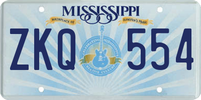 MS license plate ZKQ554