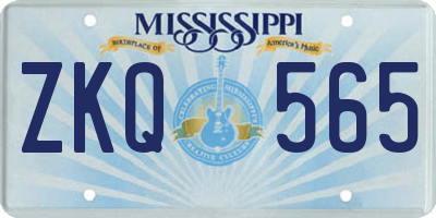 MS license plate ZKQ565