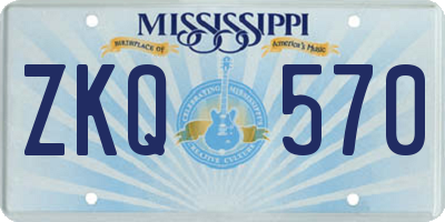 MS license plate ZKQ570
