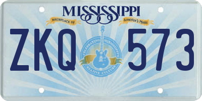MS license plate ZKQ573