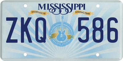 MS license plate ZKQ586