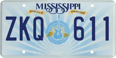 MS license plate ZKQ611