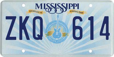 MS license plate ZKQ614