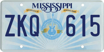 MS license plate ZKQ615
