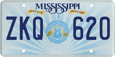 MS license plate ZKQ620