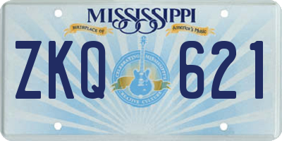MS license plate ZKQ621