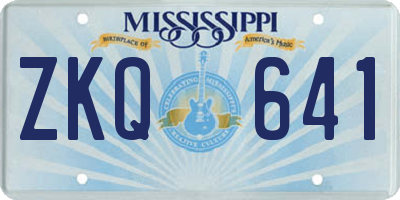 MS license plate ZKQ641