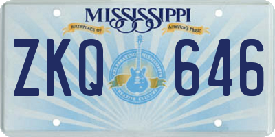 MS license plate ZKQ646