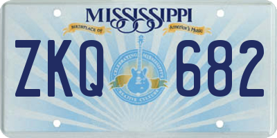 MS license plate ZKQ682