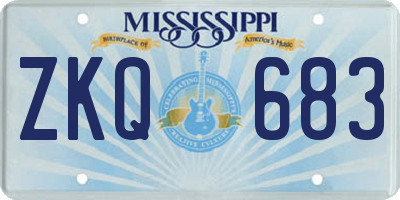 MS license plate ZKQ683