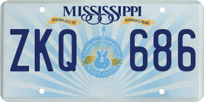 MS license plate ZKQ686
