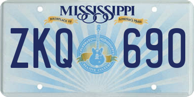MS license plate ZKQ690