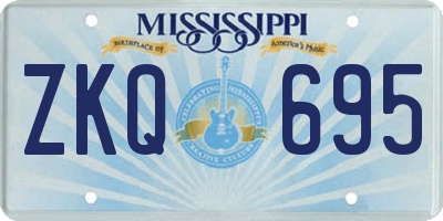 MS license plate ZKQ695