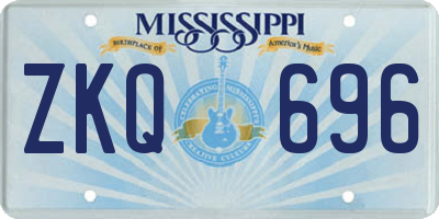 MS license plate ZKQ696