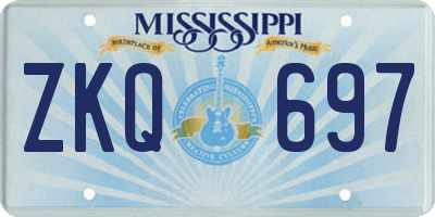 MS license plate ZKQ697