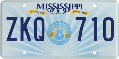 MS license plate ZKQ710