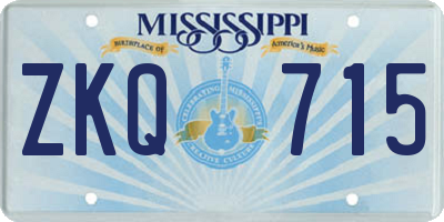 MS license plate ZKQ715