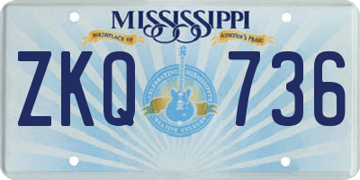 MS license plate ZKQ736