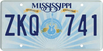 MS license plate ZKQ741