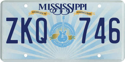 MS license plate ZKQ746