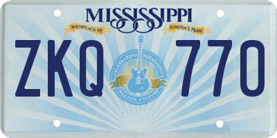 MS license plate ZKQ770