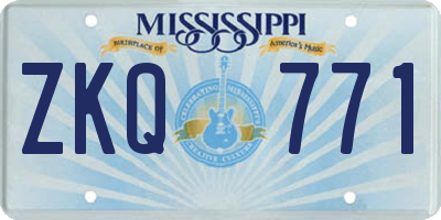 MS license plate ZKQ771