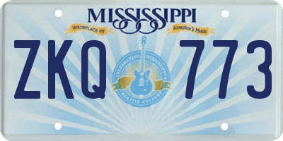 MS license plate ZKQ773